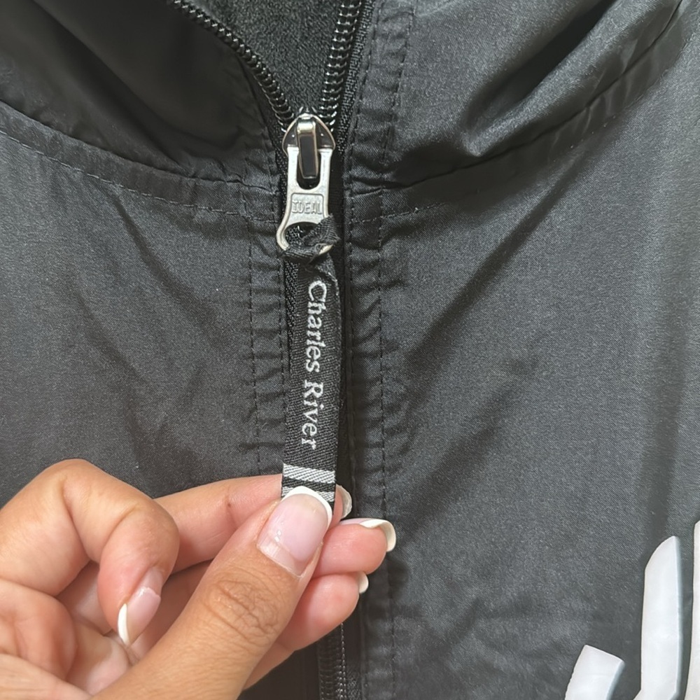 Charles River Apparel Black Windbreaker with White Kappa Kappa Gamma Size M - Picture 4 of 9